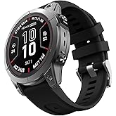 OVERSTEP Compatible with Fenix 7S Watch Band, 20mm Soft Silicone Replacement Straps for Garmin Fenix 7S Pro/Fenix 6S/ Fenix 6S Pro/Fenix 5S/ Fenix 5S Plus/Epix Pro 42mm Smart Watch (Black)