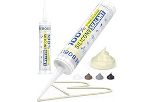 Silicone Caulk & Sealant Almond, 100% Waterproof Silicone Sealant, Shrink & Crack Proof, Silicone Caulking for Kitchen, Bathr