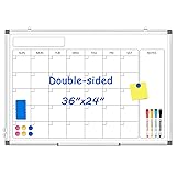 Monthly Calendar Dry Erase Whiteboard for