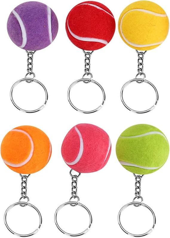 Tennis Ball Keychain 6pcs Tennis Ball Keychain Keyring Pendant