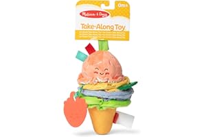 Melissa & Doug Ice Cream Take-Along Clip-On Infant Toy with Sound and Vibration