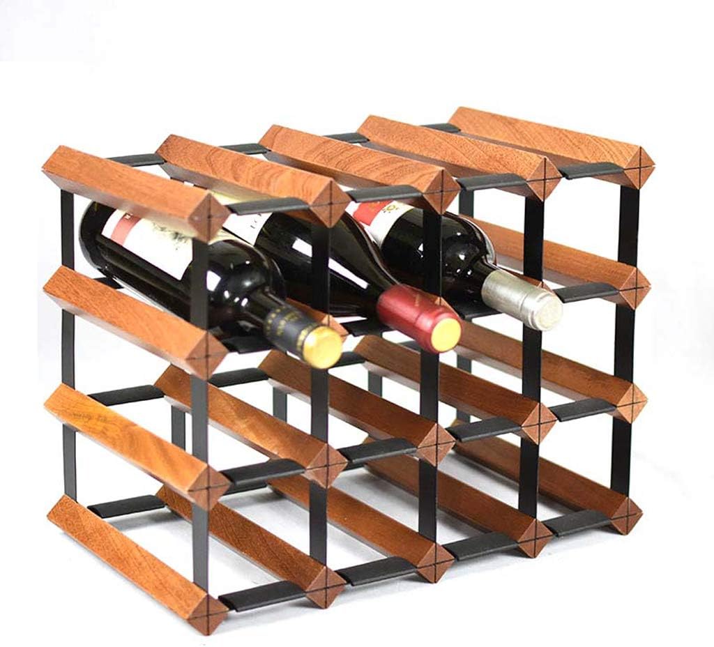 YXGH 4Tier 16 Bottles Wine Rack Stackable, Wood Wine