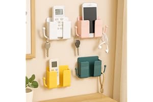 1 Pcs Wall Mount Phone Holder Adhesive Wall Phone Mount Charging Stand Bedside Remote Control Stand with Charging Hole for Mo