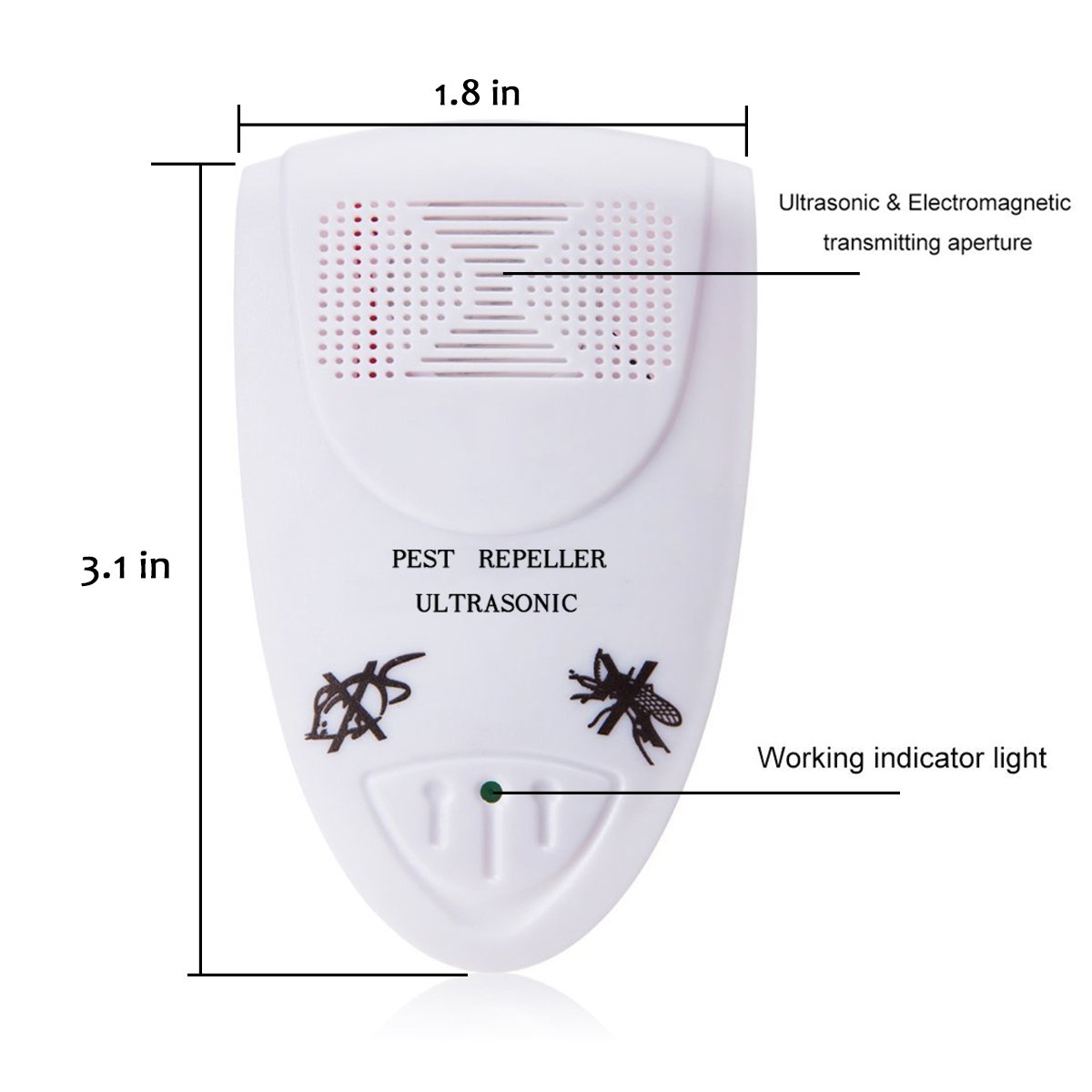 Ultrasonic Pest Repeller 3 Packs White Plug In Insect Control Indoor Electronic Repellent