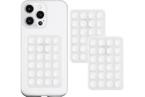 AZXYI 2 Pack Silicone Suction Phone Case Mount, Silicon Adhesive Suction Cup Phone Mount, Non Slip Sticky Phone Grip for Cellphone, Strong Grip Holder for Selfies and Videos (Translucent)