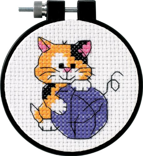 Dimensions Learn-A-Craft Cute Kitty Counted Cross Stitch Kit-3