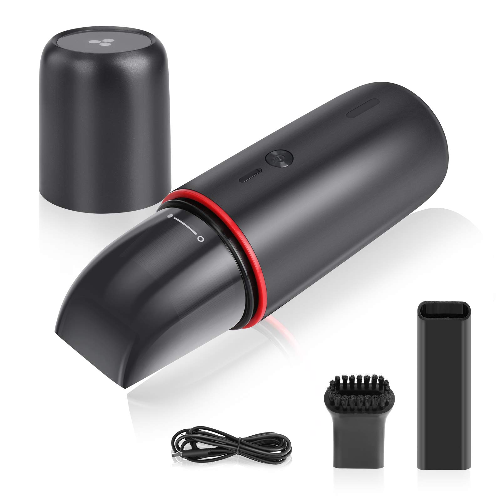 Intsun Car Vacuum Cleaner High Power, Best Cordless Handheld Vacuum Rechargeable Cleaner, Mini Portable Vacuum Cleaner for Household and Car Cleaning, with USB Charging Cable, Black
