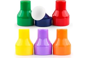 Briartw 6 Pcs/Pack Ink Applicator with Storage Cases,Inking Sponge,Paper Pouncers are A Tool for Direct Ink Application On Intricate Die Cuts, Stencils(Orange/Yellow/Purple/Green/Dark Blue/Red)