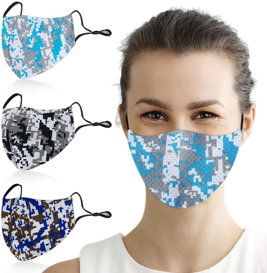 3 Pack Face Mask, Reusable Unisex Cotton Mouth Mask, Adjustable Earloop Dust Face Mask, Breathable and Comfortable Mouth Masks