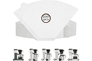 200 Pcs White Cone Coffee Filters #4 Compatible with Technivorm Moccamaster 8-10 Cup Coffee Machine, Disposable Coffee Filter