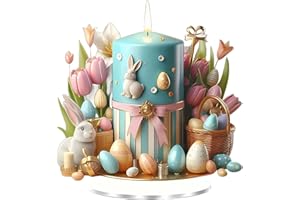 Generic Christmas Dioxide Rabbit Egg Candle Desktop Ornament for Holiday Atmosphere Decorative Home and Desktop (Light Blue, 