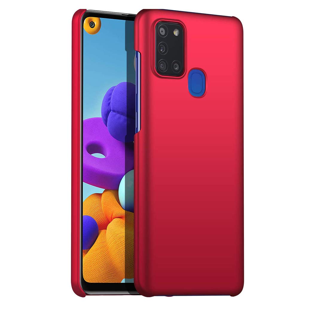 GAPlus Samsung Galaxy A21s Case - Galaxy A21s Ultra Slim Thin Armour Hard Case - Matte Rubberized Cover For Samsung Galaxy A21s (Red)