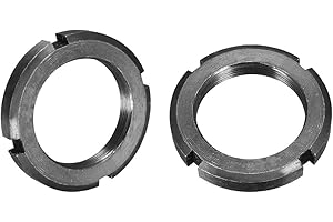uxcell M45x1.5mm Fine Pitch Thread Retaining Four-Slot Slotted Round Nut, 2Pcs Carbon Steel Round Lock Nut for Various Rollin