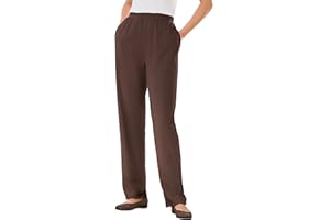 Woman Within Plus Size 7-Day Knit Straight Leg Pant Stretch Elastic Waist Petite & Tall
