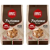 Great Low Carb Co. Keto-Friendly Italian Pasta Set, 0-5g Net Carbs, High Protein, High Fiber, Low Carb, Low Calories Made in Italy (2 Pack, Rotini 8oz bag)