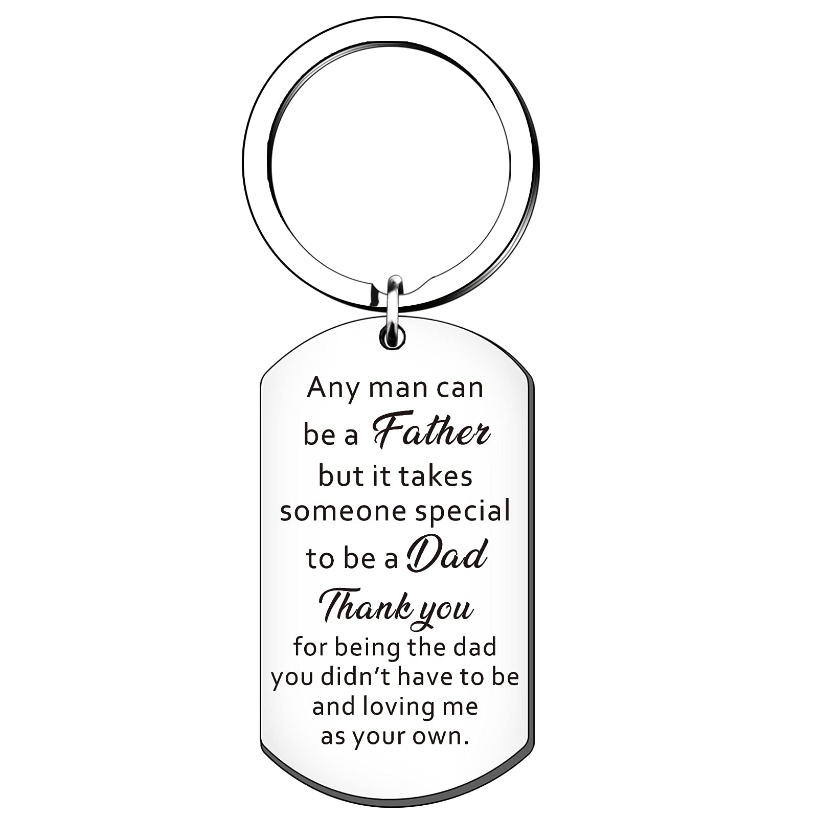 SMARGO Step Dad Keyring Gifts For Fathers Day Birthday Stepdad Keychain Any Man Can Be A Father But It Takes Someone Special To Be A Dad