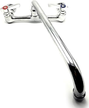 Commercial Food Service Wall Mount Faucet W 12 Spout For 3 Bay
