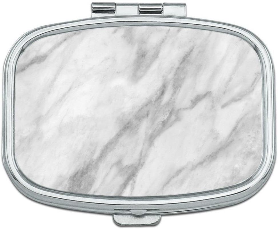 Gray Marble Background Custom Rectangle Silver Pill Box Pocket Medicine Tablet Holder Organizer Pill Decorator Case Purse