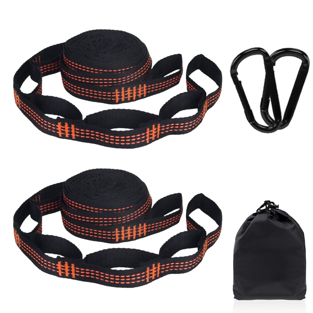KILLIAN'S Store Hammock Straps 2 Pack 2.8M Outdoor Camping Hammock Tree Accessories Yoga Swing Hanging Belt Heavy Duty Extension Loop Suspension System With 2 Carabiner Hooks And 1 Bag