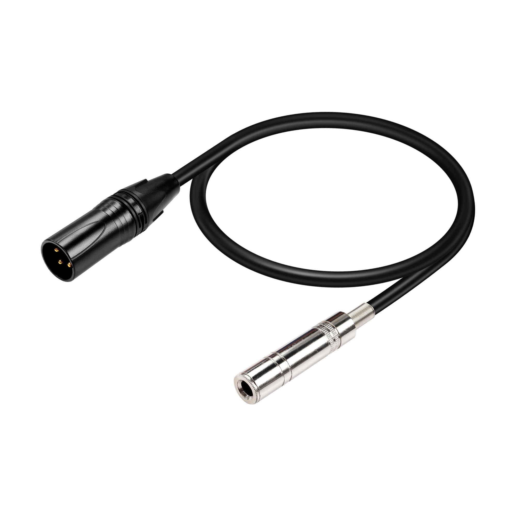 PNGKNYOCN XLR to 1/4" TS Cable，Unbalanced XLR Male to 6.35mm TS Mono Female Jack Microphone Audio Cable for Speakers, Stage, DJ and More（0.5M）