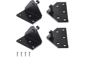 PAMAGOO 10MM Ball Stud Mounting Brackets Widen, 2 Angled L-Type Mounts and 2 Flat-Type Mounts with 16 Screws, for Lift-o-mat Gas Spring Struts Shock Mounting Kits, Black…