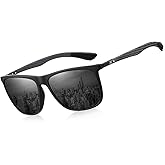 HAOLOTA Polarized Sunglasses for Men Carbon Fiber&TR90 Frame, Ultralight Square Sun Glasses UV400 Protection for Driving