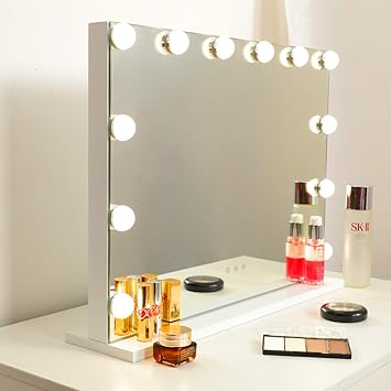 Hollywood Mirror Makeup Vanity Mirror With Lights Touch Control Light Up Beauty Musthaves Smart Cosmetic Tabletops With 3 Color Dimmable Bulbs Usb