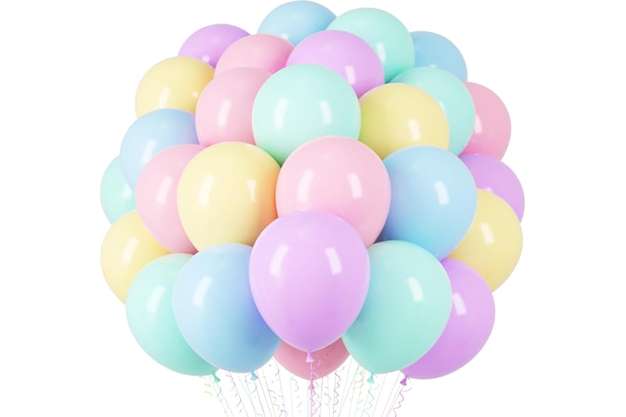 Voircoloria Pastel Balloons, 66pack 12inch Macaron Latex Party Balloons for Graduation, Easter, Wedding, Birthday, Bridal Shower, Rainbow Party, Baby Shower, Anniversary Party Decorations