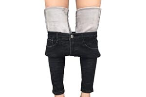 heipeiwa Women's Winter Jeans Fleece Lined Jeans Thermal Thick Skinny Denim Pants Slim Stretch Warm Jeggings