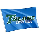 Desert Cactus Tulane University TU Flag - 3 x 5 Feet Wave Banner, Indoor/Outdoor Durable Fabric, 100% Polyester Design (Style 2)