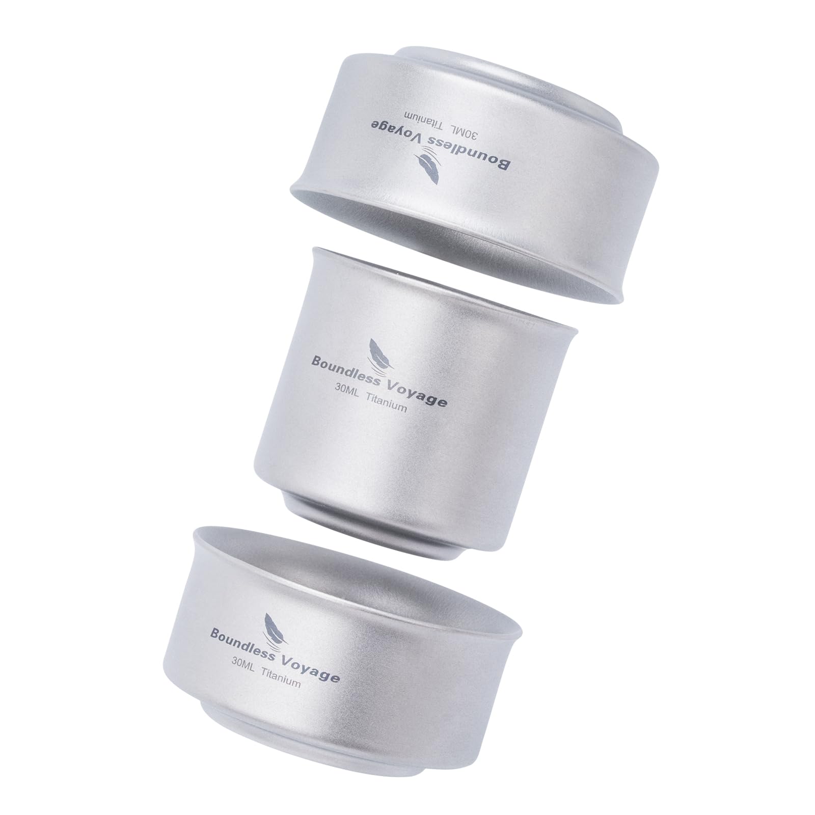 Boundless Voyage Double Wall Titanium Cup Portable Camping Mug Lightweight Travel Cups Reusable Cups Set for Camping Traveling Picnic ti3148d