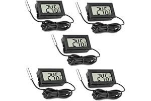 5PCS Digital LCD Thermometer Fish Tank Refrigerator Water Temperature Gauge Thermometer Waterproof Probe