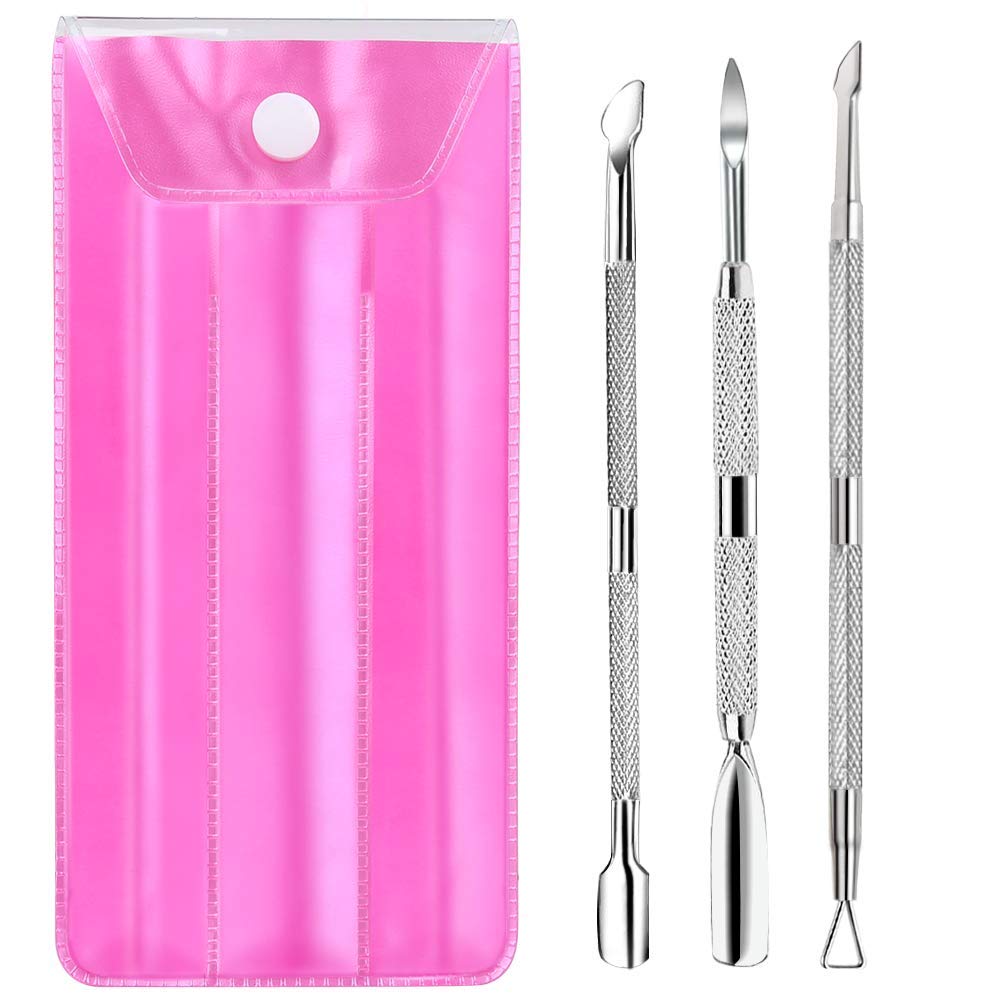 Cuticle Pusher and Cutter, YGDZ 3PCS Stainless Steel Manicure Pedicure Remover Tools Metal Cuticle Peeler Scraper for Fingernails and Toenails: Beauty
