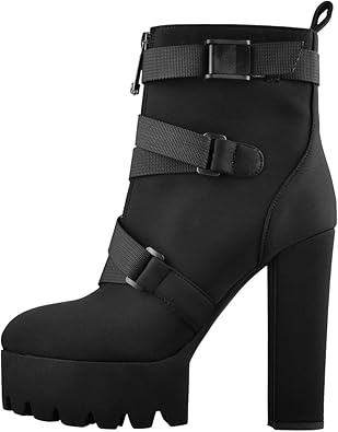 round toe chunky heel boots