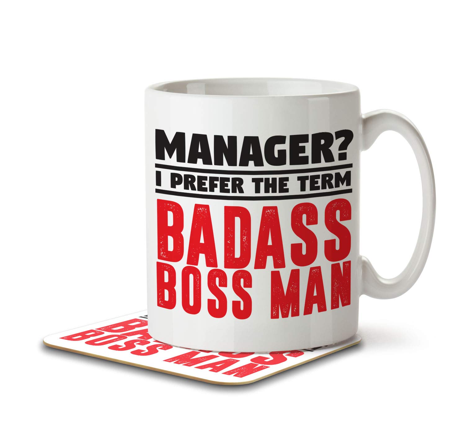 The Inky Penguin - Manager? I Prefer The Term Badass Boss Man - Mug and Coaster, Ceramic, 11fl. oz.