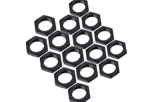 UURCSKY Aluminum 17mm Wheel Nut Thread 1.0mm for 1/7 1/8 RC Model Car ARRMA 6s HSP Redcat Himoto Monster Trucks Off Road Buggy Upgraded Parts 16 pcs/Set (Black)