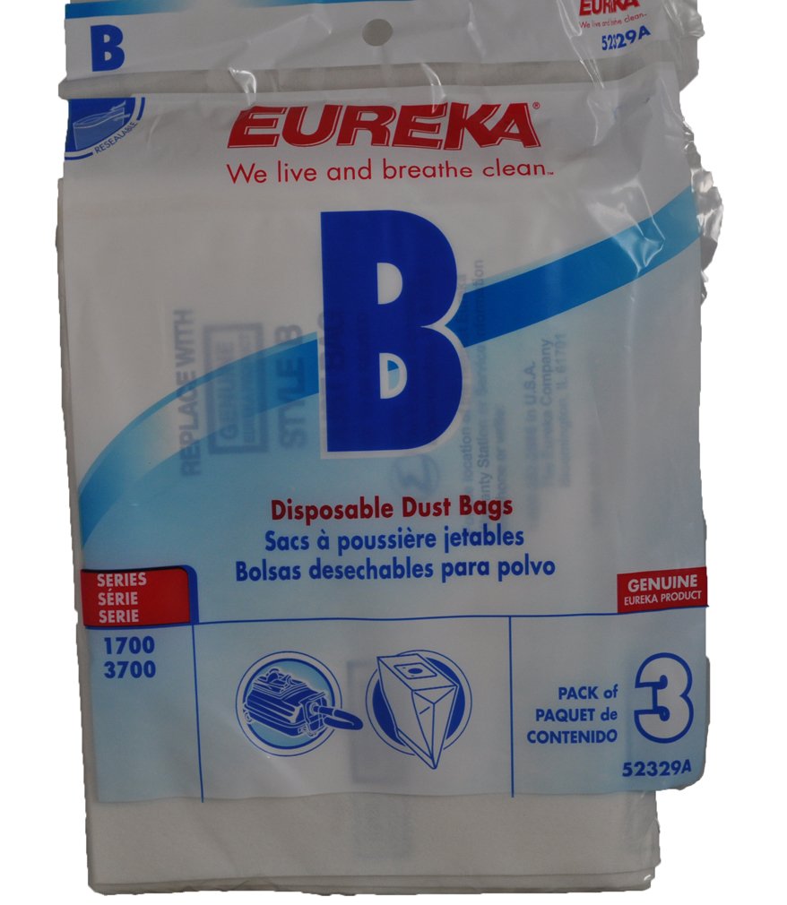 Eureka Paper B Style Vacuum Bags: Fits 1700 & 3700 Series