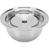 Sanpyl Reusable Coffee Pod for Vertuo Plus Coffee Machine, Stainless Steel Refillable Coffee Capsule with Brush Spoon (230ML)