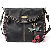 Chala Charming Crossbody Bag Shoulder Handbag With Flap Top and Zipper Black/Dark Brown