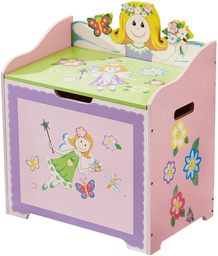 Kids Toy Box Wooden Toys Chest for Girls Bedroom Birthday Gift Children Toys Books Shoes Storage