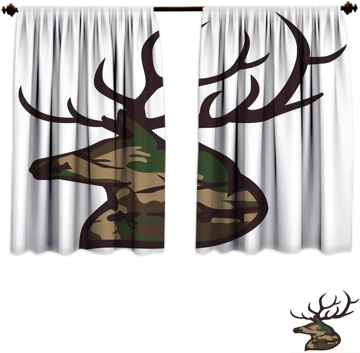 Teresa Sophy Antler Curtains 84 Inches Long Brown Cocoa