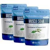 Muscle Bath Salt (3 Pack Bundle) Epsom Salt with Pure Essential Oils