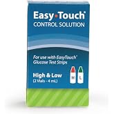 Easy Touch Control Solution Glucose Monitor Kit, Hi &amp; Low, 2 Vials, 4 ml Each