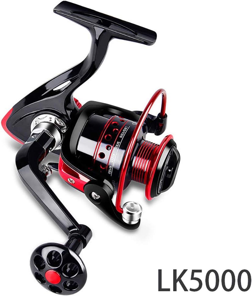 Lanzou 13+1BB Spinning Fishing Reel, Gear Ratio 5.2:1, 2000-7000 Series Metal Front Drag Handle Spool Saltwater Freshwater Fishing Accessory