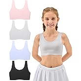 Sascina Training Bra for Girls 7-8, 8-10, 10-12 Seamless Bras for Girls Sports Bras Comfortable- No Pads, Chest Double Lined