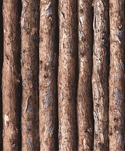 Sproudbz 3D Imitation Wood Wallpaper Bark Tree Trunks Pine Logs Logs Tree Lines Coffee Hotel Background Wallpaper 430Cmx300Cm