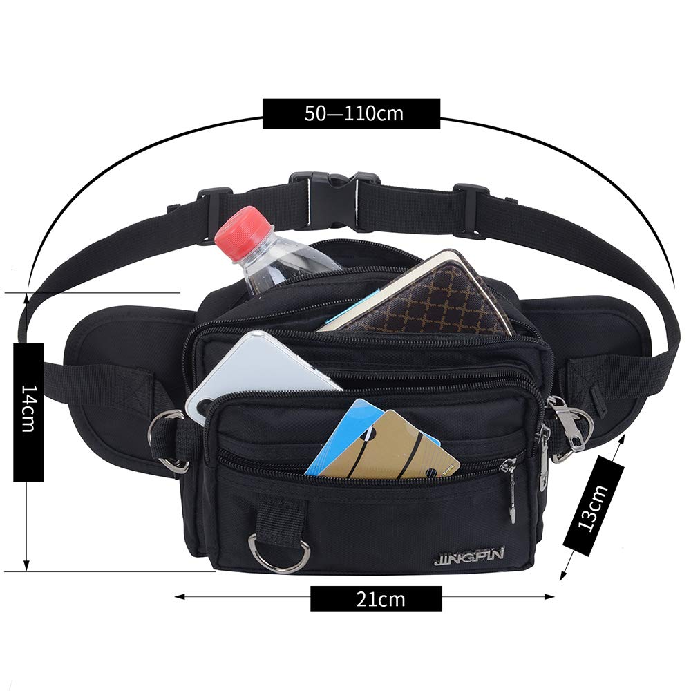 MaYee Riñonera Hombre | Riñonera Deportiva Impermeable | Riñoneras Multifuncional con 4 Bolsillos para Correr,Camina el Perro,Bicicleta,Viaje,Excursionismo