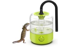 LURMMUE Terrarium Humidifier 2.5L – Top-Fill Ultrasonic Reptile Mister System, Adjustable Cool-Mist Fogger with Quiet Auto Shut-Off, Single/Dual Hose Mister for Reptile Tank & Vivariums