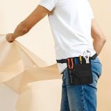 FAURAPMNG Server Apron Bag Waist Money Pouch Holder Black Adjustable Belt 10x8in view 4