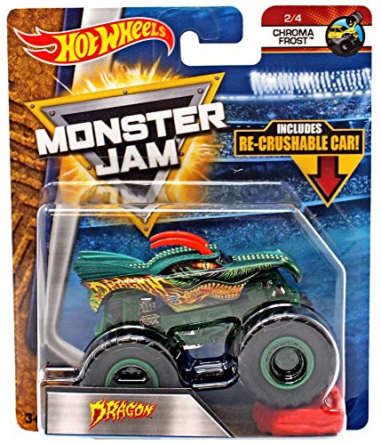 DRAGON FLAMES CHROMA FROST RE-CRUSHABLE CAR TRUCK MONSTER JAM HOT WHEELS 2018